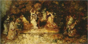 Scene de Theatre by Adolphe Joseph Monticelli - Oil Painting Reproduction