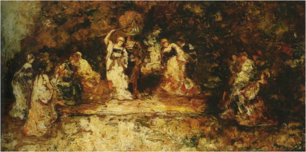 Main Product Photo of Scene de Theatre Painting by Adolphe Joseph Monticelli
