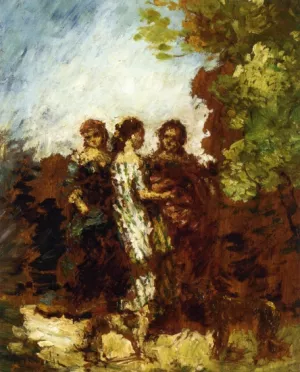 Three Friends by Adolphe Joseph Monticelli - Oil Painting Reproduction