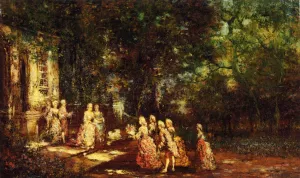 Visit to a Princess Oil painting by Adolphe Joseph Monticelli