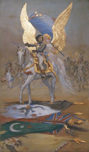 A Bonaparte. Enseigne De La Maison Lempereur, Autrefois Rue Bonaparte.  by Adolphe Leon Willette - Hand-Painted Oil Painting Reproduction