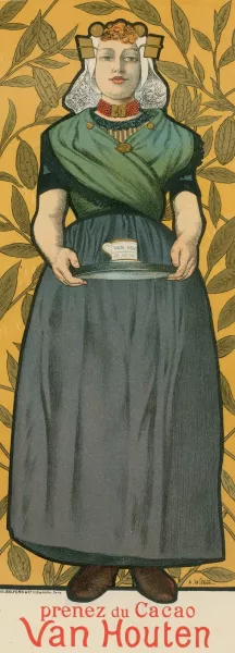 Cacao Van Houten Oil painting by Adolphe Leon Willette