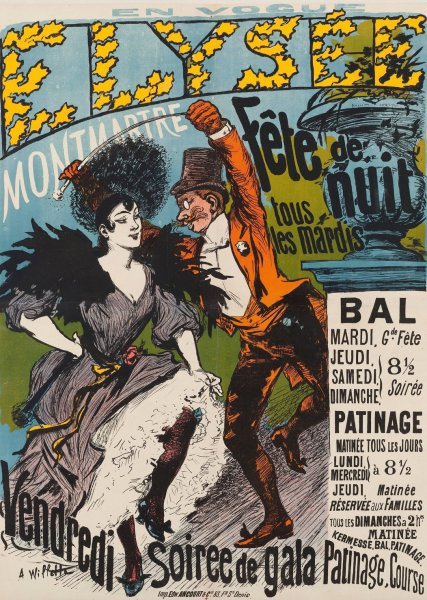 En Vogue Elysee Montmartre  by Adolphe Leon Willette - Hand-Painted Oil Painting Reproduction