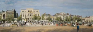 Vue generale des theatres du boulevard du Temple Oil painting by Adolphe Martial Potemont