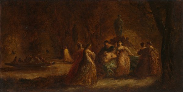A Woodland Fete  by Adolphe Monticelli - Hand-Painted Oil Painting Reproduction