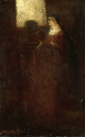 Aan het altaar by Adolphe Monticelli Oil Painting