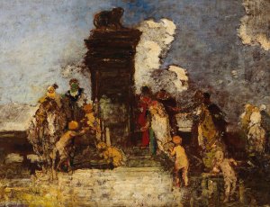 Fete Champetre 'La Fontaine de Jouvence' by Adolphe Monticelli Oil Painting
