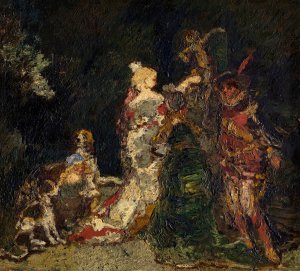 Figures in a Park by Adolphe Monticelli Oil Painting