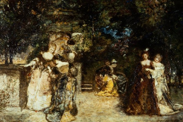 Main Product Photo of Garden Party  Painting by Adolphe Monticelli