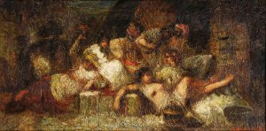 Harem Scene by Adolphe Monticelli Oil Painting