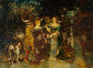 In the Park by Adolphe Monticelli Oil Painting