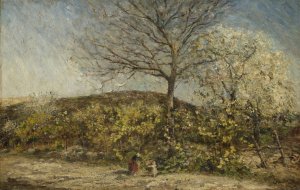 Landschap met bloeiende boomgaard by Adolphe Monticelli Oil Painting