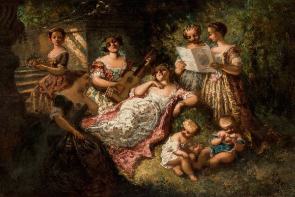 Main Product Photo of Le concert Painting by Adolphe Monticelli