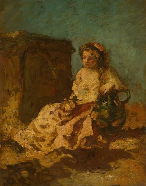 Meditation by Adolphe Monticelli Oil Painting