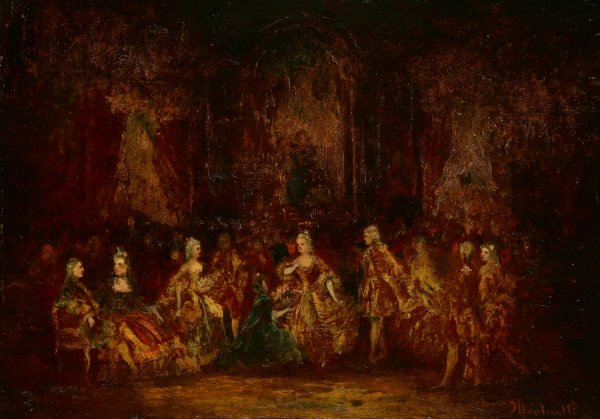 Main Product Photo of Persons in Louis XV Costumes  Painting by Adolphe Monticelli