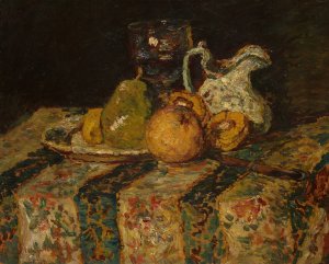 Still Life With Fruit And Wine Jug by Adolphe Monticelli Oil Painting