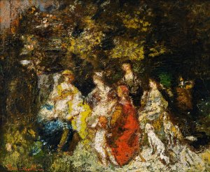 The Decameron by Adolphe Monticelli Oil Painting