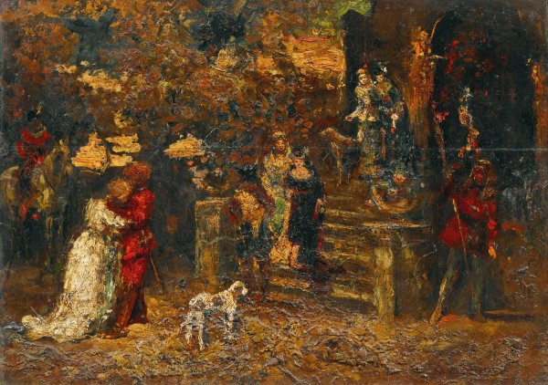 Main Product Photo of The Farewell Painting by Adolphe Monticelli