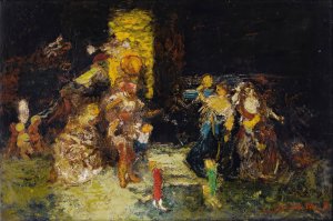 The Meet by Adolphe Monticelli Oil Painting