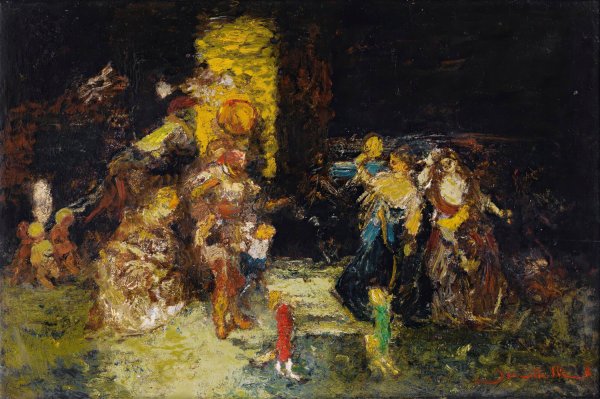 Main Product Photo of The Meet Painting by Adolphe Monticelli
