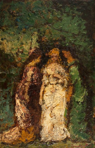 Main Product Photo of Trois femmes sous les arbres  Painting by Adolphe Monticelli