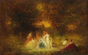 Women Bathing by Adolphe Monticelli Oil Painting