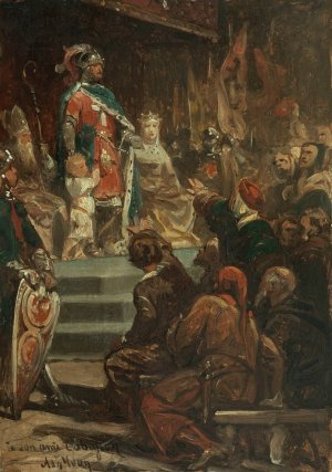 Philippe Auguste avant de partir pour la Terre Sainte, confiant la tutelle de son fils et son tresor aux bourgeois de Paris by Adolphe Yvon Oil Painting