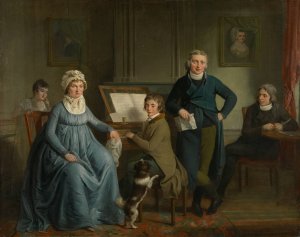 Music-making family by Adriaan De Lelie Oil Painting