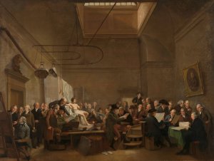 The Drawing Gallery of the Felix Meritis Society by Adriaan De Lelie Oil Painting