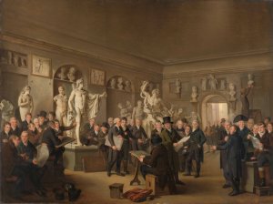 The Sculpture Gallery of the Felix Meritis Society by Adriaan De Lelie Oil Painting