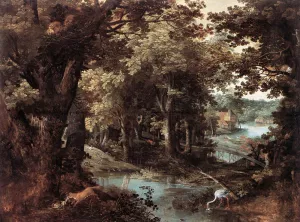 Landscape with Fables painting by Adriaan Van Stalbemt