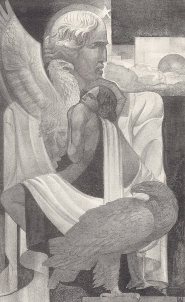 Main Product Photo of Uw jeugd vernieuwt als eens arends  Painting by Adriaan Van'T Hoff