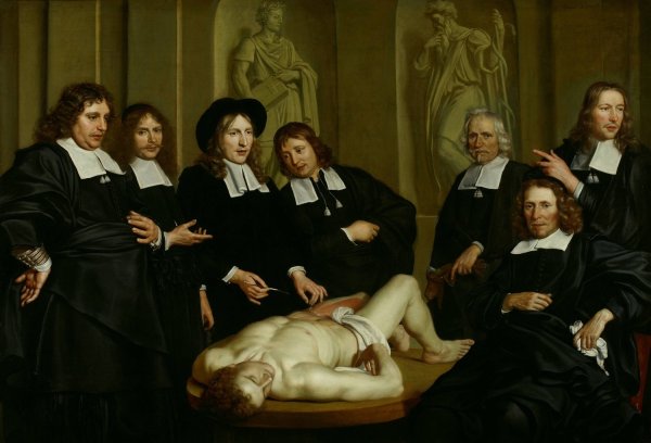 Anatomy lesson from Dr. Frederik Ruysch  by Adriaen Backer - Hand-Painted Oil Painting Reproduction