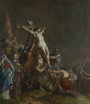 Raising of the Cross by Adriaen Backer Oil Painting