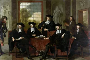 The Superintendents of the Collegium Medicum in Amsterdam, 1683 by Adriaen Backer Oil Painting