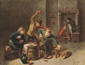 Brawling Peasants painting by Adriaen Brouwer