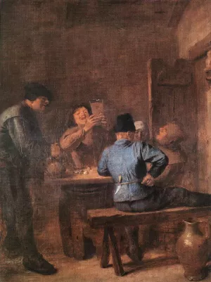 In the Tavern painting by Adriaen Brouwer