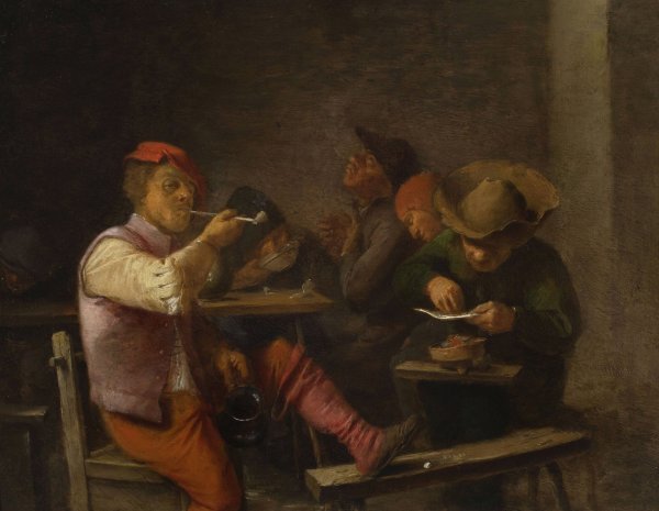 Main Product Photo of Peasant smoking tobacco in a tavern  Painting by Adriaen Brouwer
