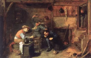 Peasants Fighting painting by Adriaen Brouwer