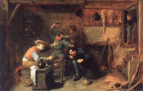 Main Product Photo of Peasants Fighting Painting by Adriaen Brouwer