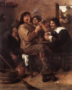 Smoking Men by Adriaen Brouwer Oil Painting