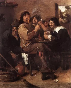 Smoking Men by Adriaen Brouwer Oil Painting