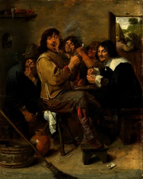 Main Product Photo of The Smokers  Painting by Adriaen Brouwer