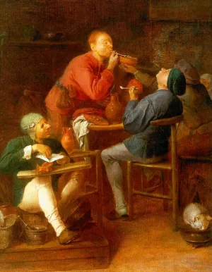 The Smokers painting by Adriaen Brouwer