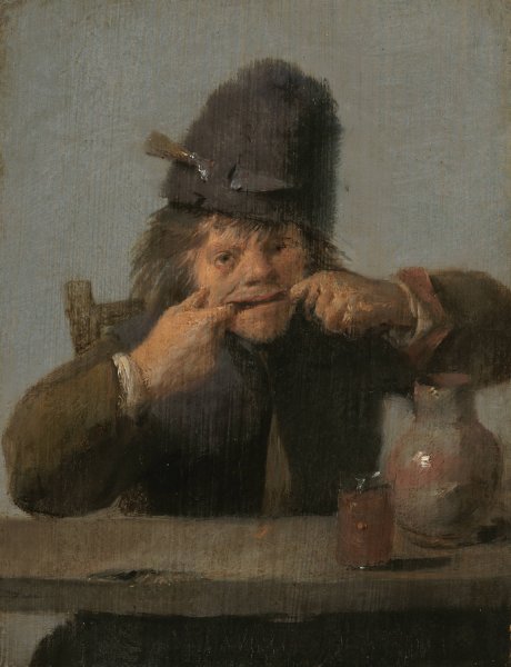 Main Product Photo of Youth Making a Face  Painting by Adriaen Brouwer