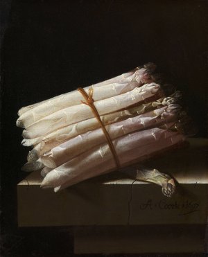 Still Life with Asparagus by Adriaen Coorte Oil Painting