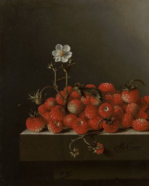 Still Life with Wild Strawberries by Adriaen Coorte Oil Painting