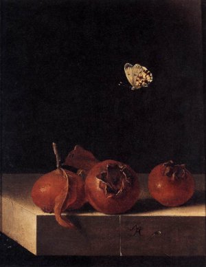 Three Medlars with a Butterfly