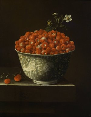 Wild Strawberries in a Wan Li Bowl by Adriaen Coorte Oil Painting