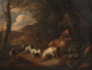 Hunter with Hounds at the Edge of a Wood by Adriaen Cornelisz Beeldemaker Oil Painting